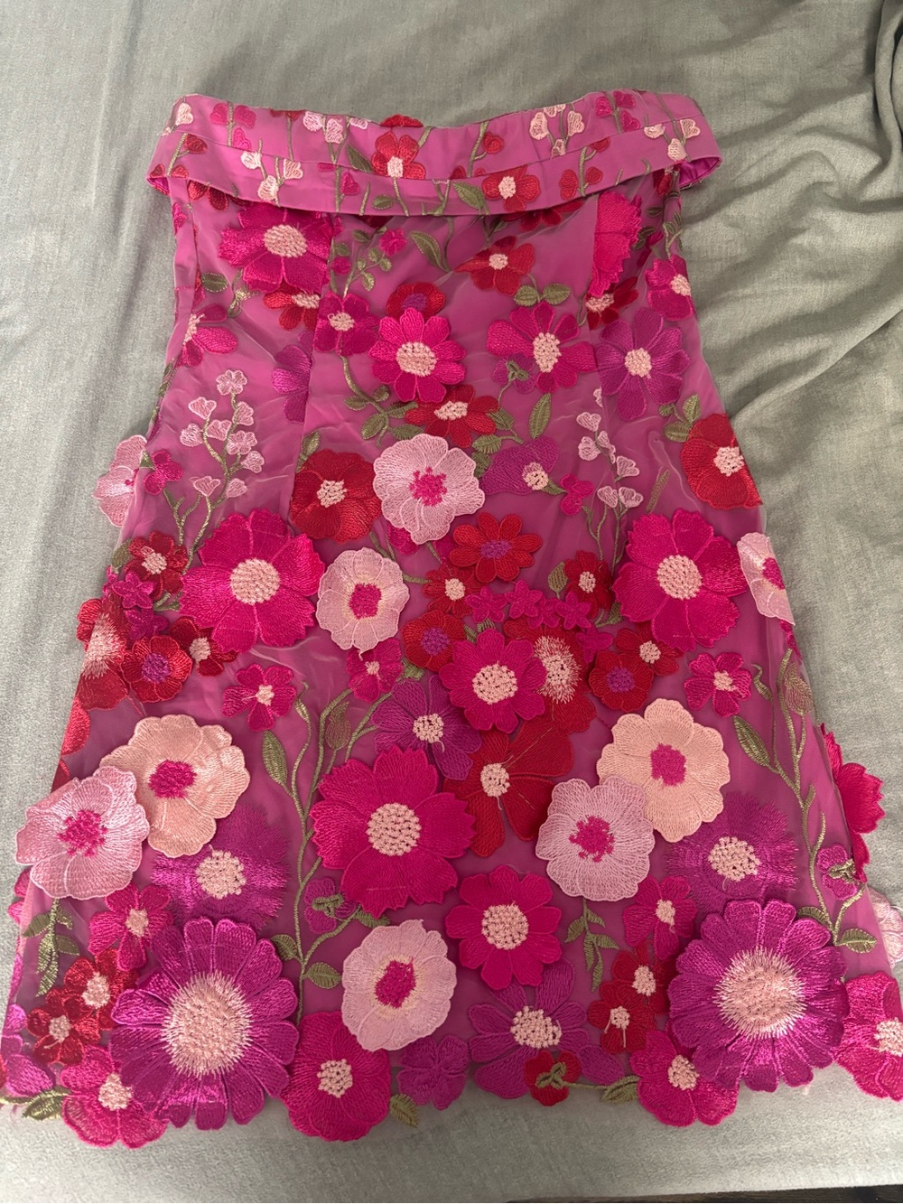 Petal & Pup Embroidered Floral Strapless Minidress - Picture 1 of 5
